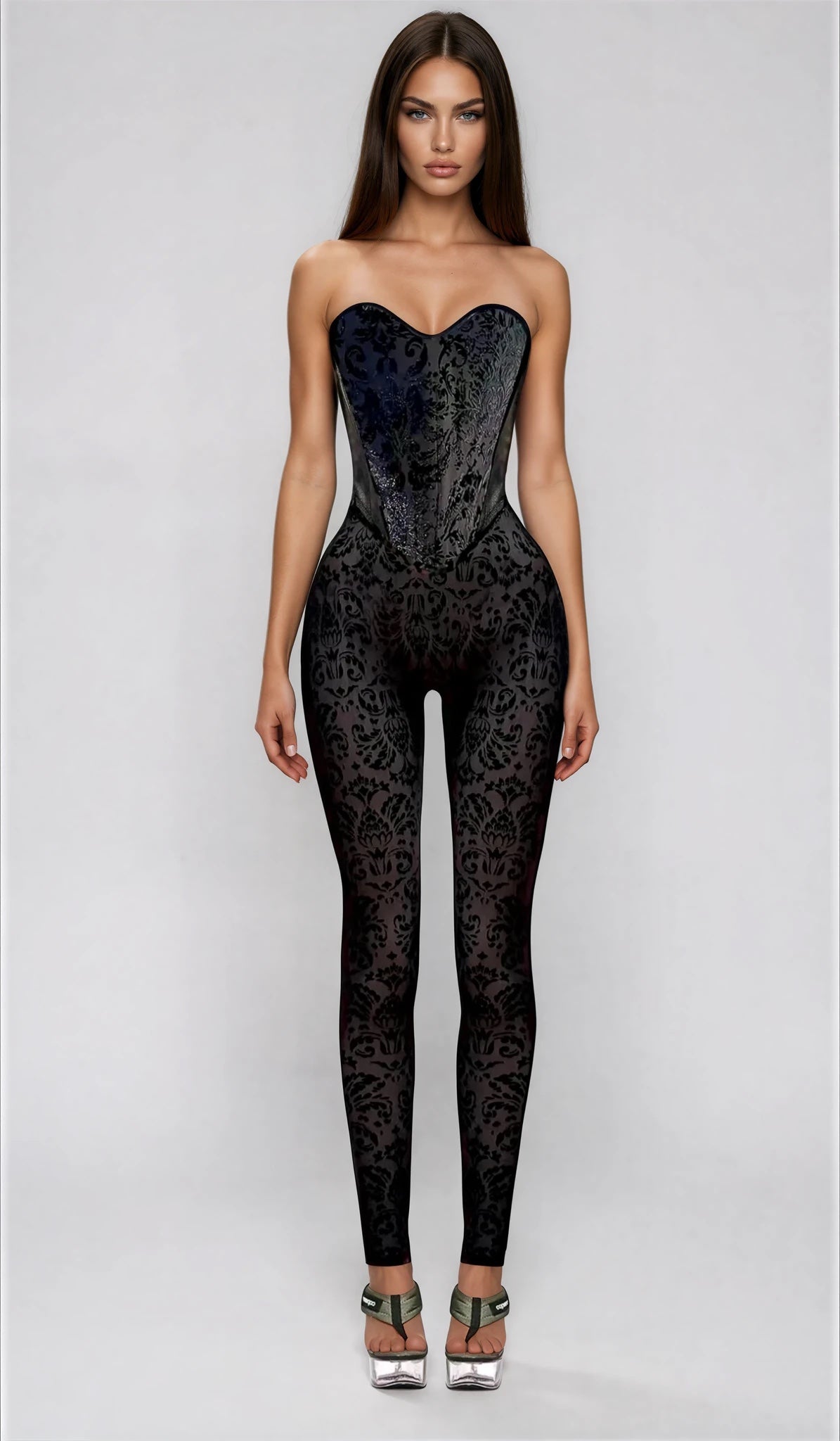 Baroque Flor Corset Set XL Corset & L Leggings
