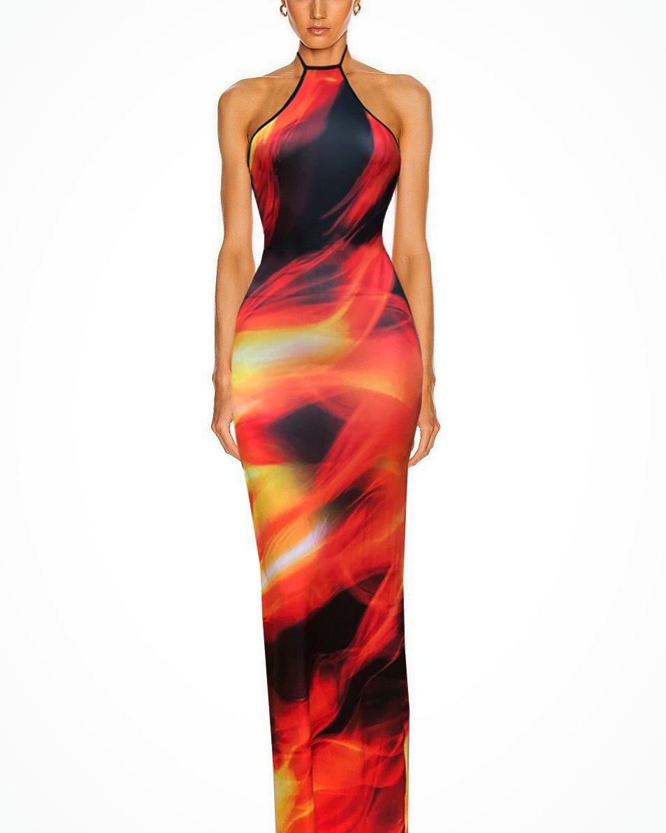 Flame Halter Dress