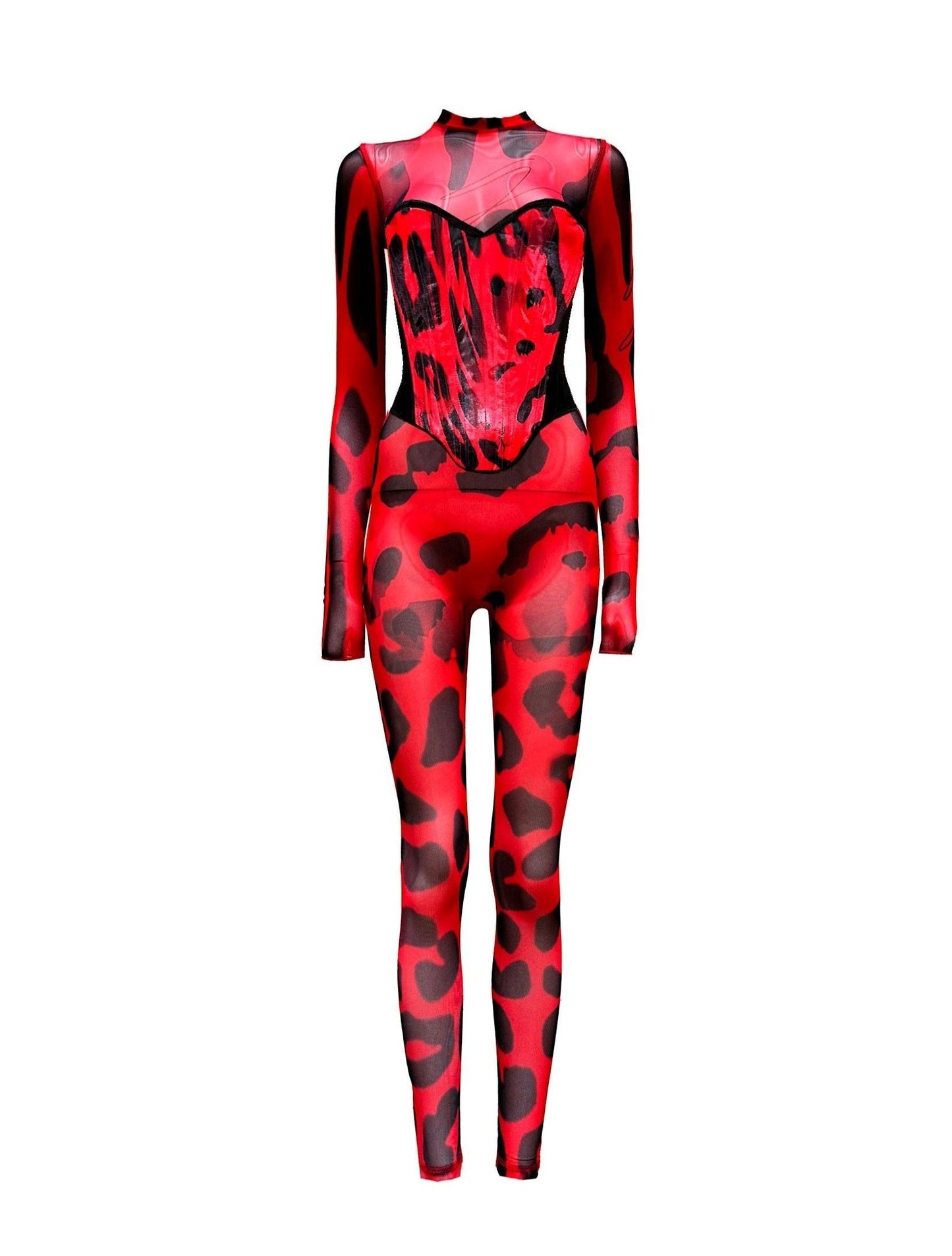 A Rouge Corset Catsuit