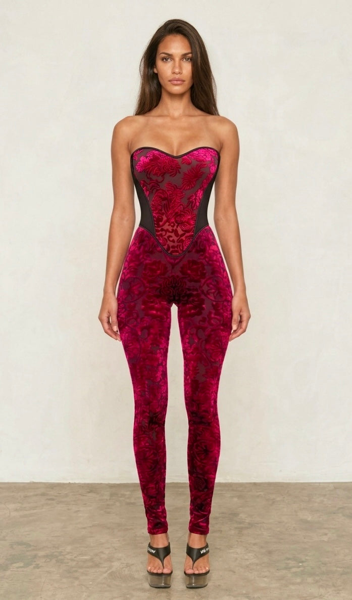 Baroque Raspberry Corset Set
