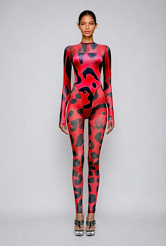 "A Rouge" catsuit set