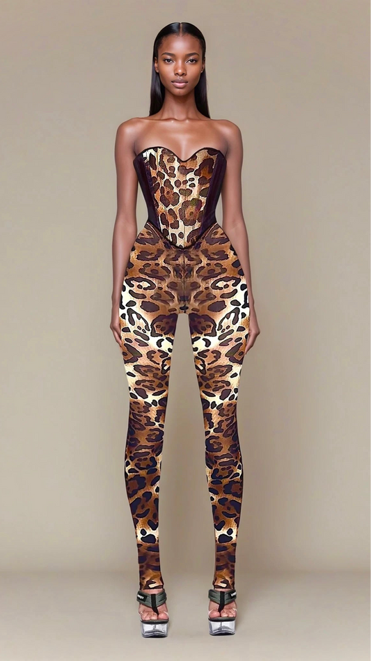 Jaguar Abstract Corset Set