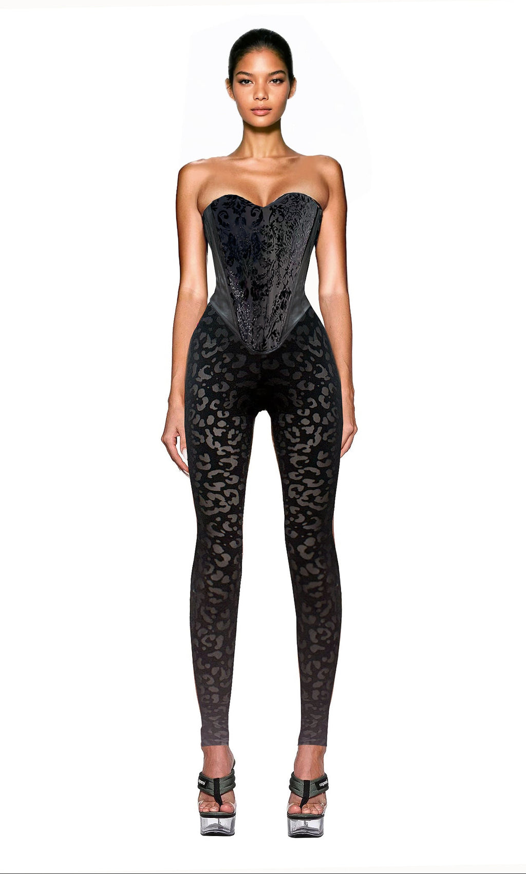 Baroque Cheetah Corset Set