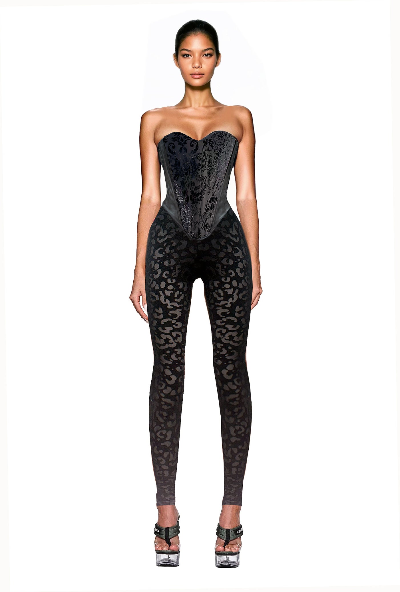 Baroque Cheetah Corset Set