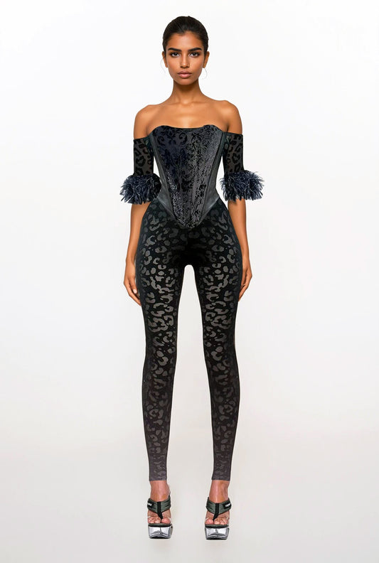 Baroque Cheetah Jumpsuit Set