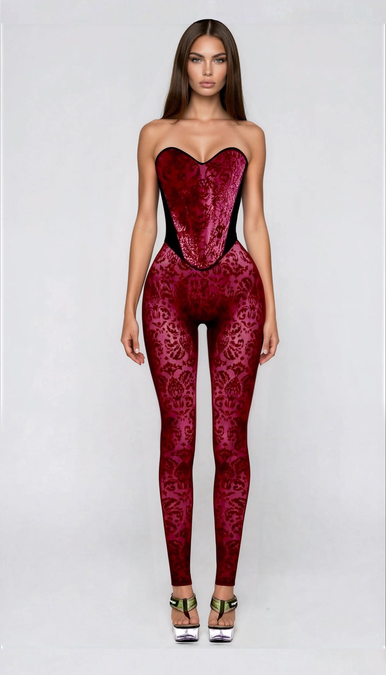 Baroque Merlot Corset Set