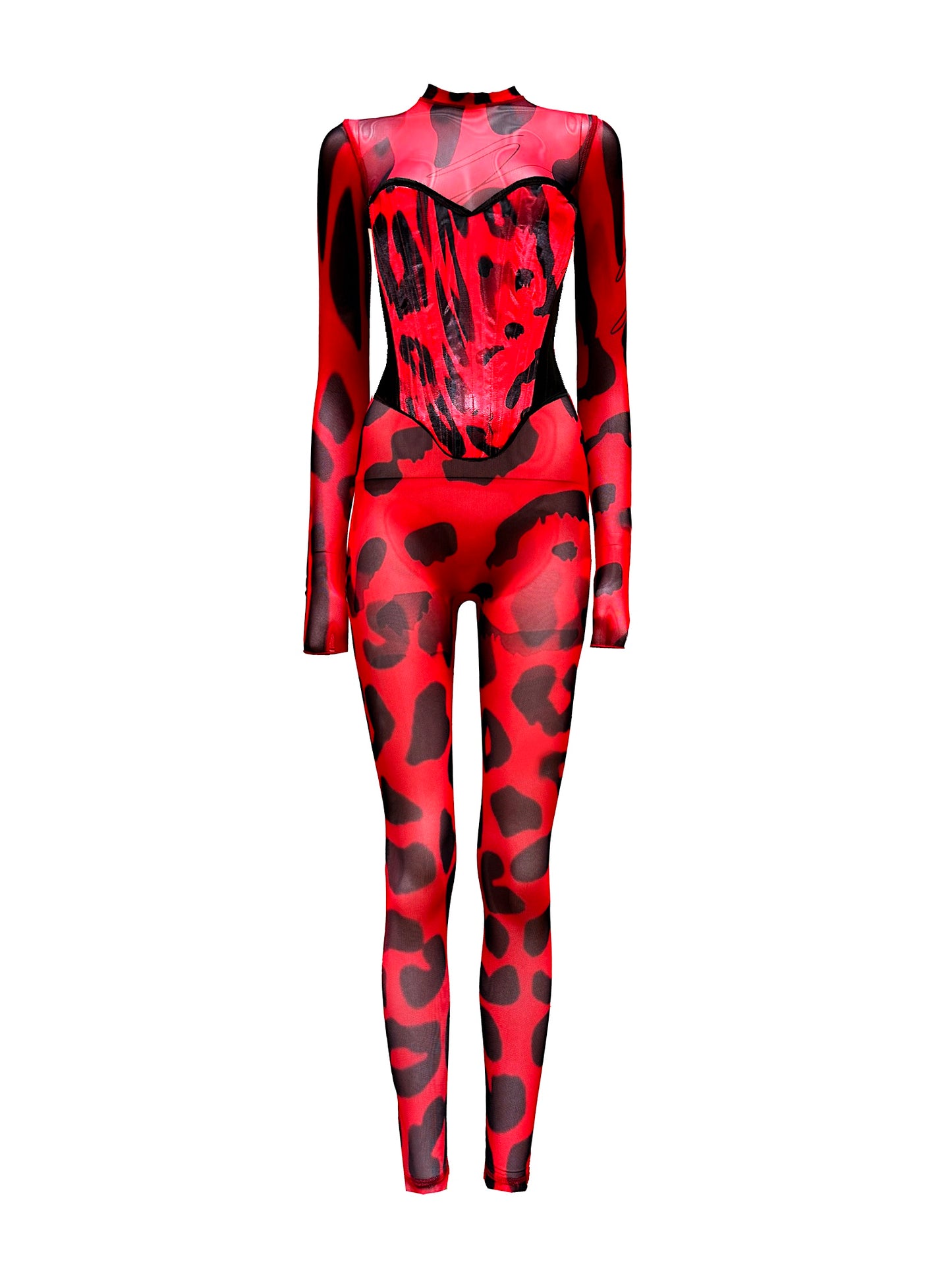 A Rouge Corset Catsuit