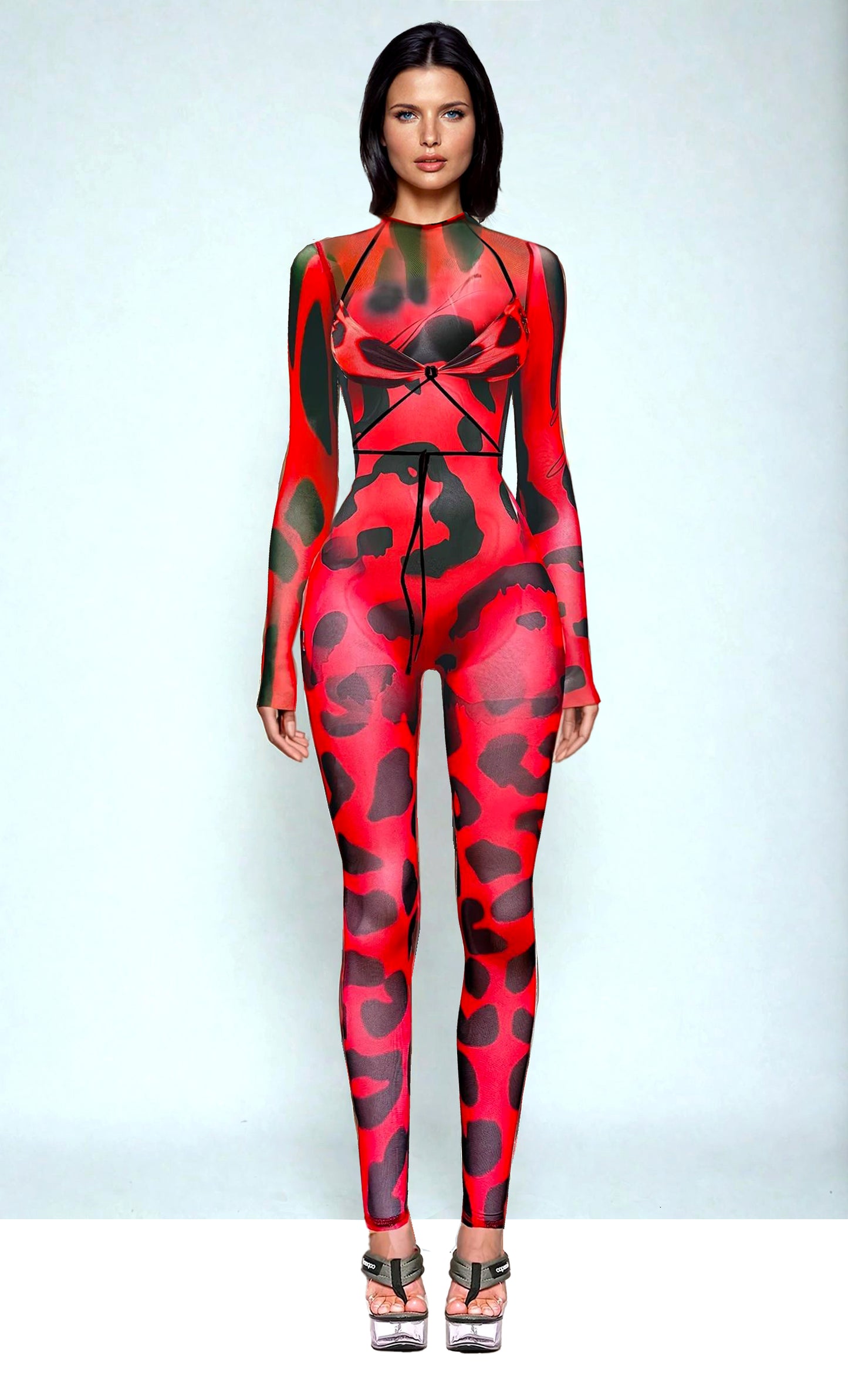 A Rouge Catsuit Tie Set