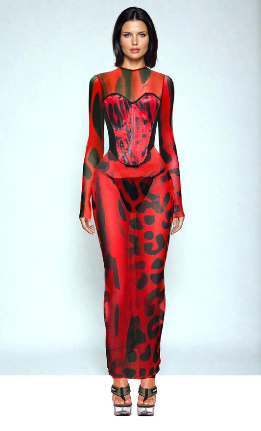 A Rouge Corset Maxi