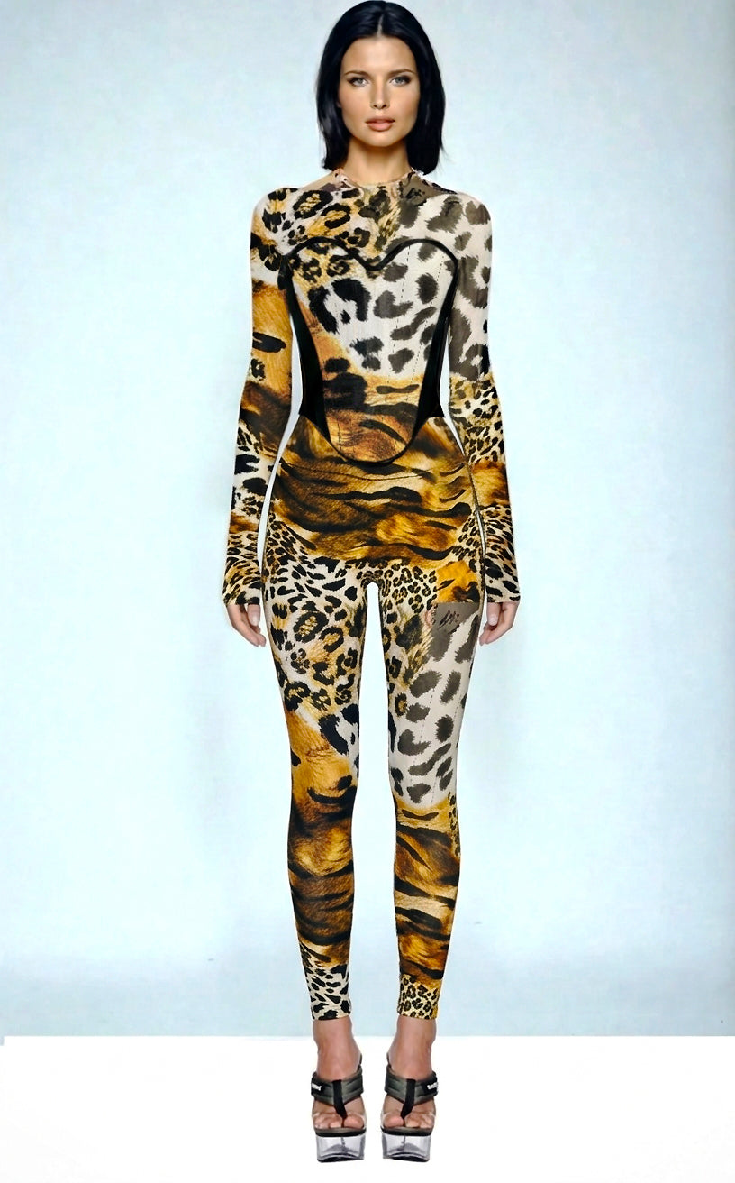 A Savage Corseted Catsuit